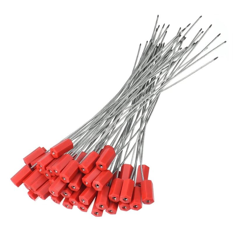 Joint de Câble de Sécurité,50 pcs Sceaux de Sécurité à Câble Métallique Scellés de Sécurité Câble Joints De Verrouillage Par Câb