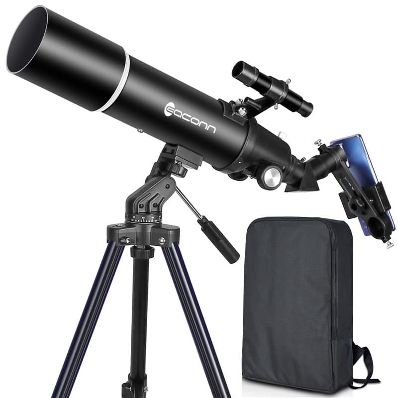 Télescope astronomique pour Adultes, télescope réfractif de 600mm d'ouverture de 80mm pour Enfants et débutants, télescope de Vo