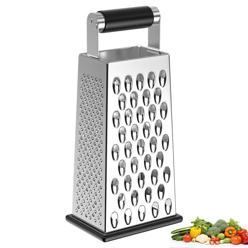 WinGluge 4 Côtés Rapeuse Legume Manuelle INOX, Râpe à Fromage, Cheese Grater, Polyvalente Zesteur Agrumes, Appareil pour Raper L