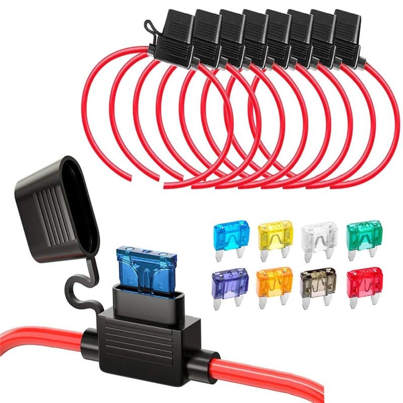 Gebildet 8pcs Etanche Porte-fusibles Petit avec 12AWG Fil, 32V 30A Add-A-Circuit pour Camion Voiture, avec 8pcs de Fusible à Lam