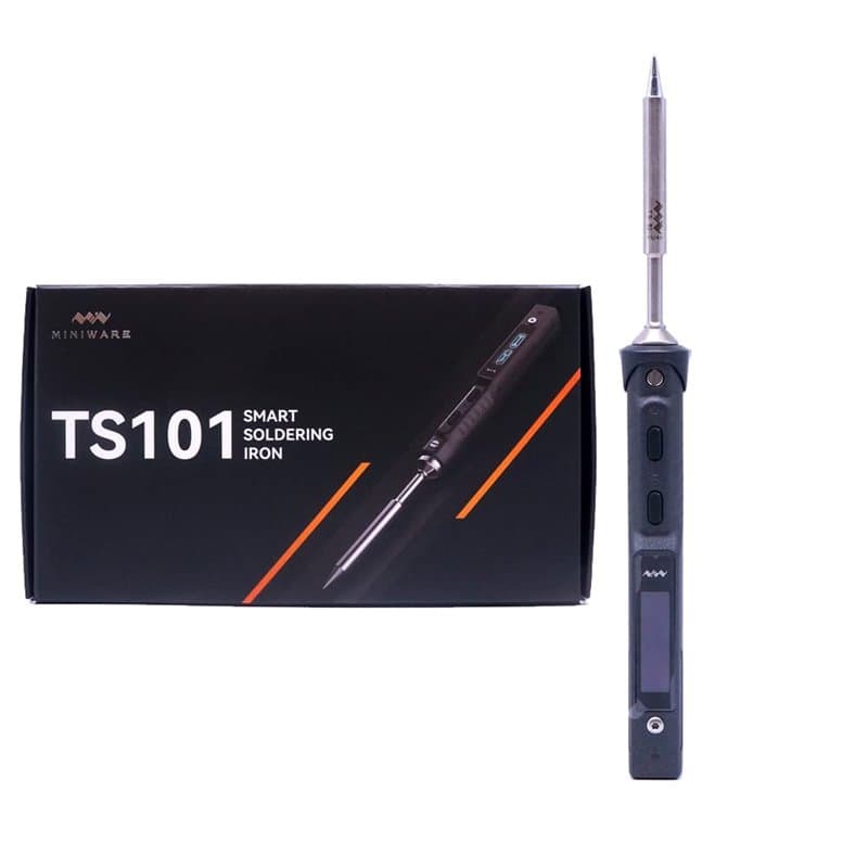 MINIWARE TS101 Fer à souder B2 Tips Portable Digit DC5525 USB-C 90 W Température réglable 50-400 ℃ Original Digital OLED program