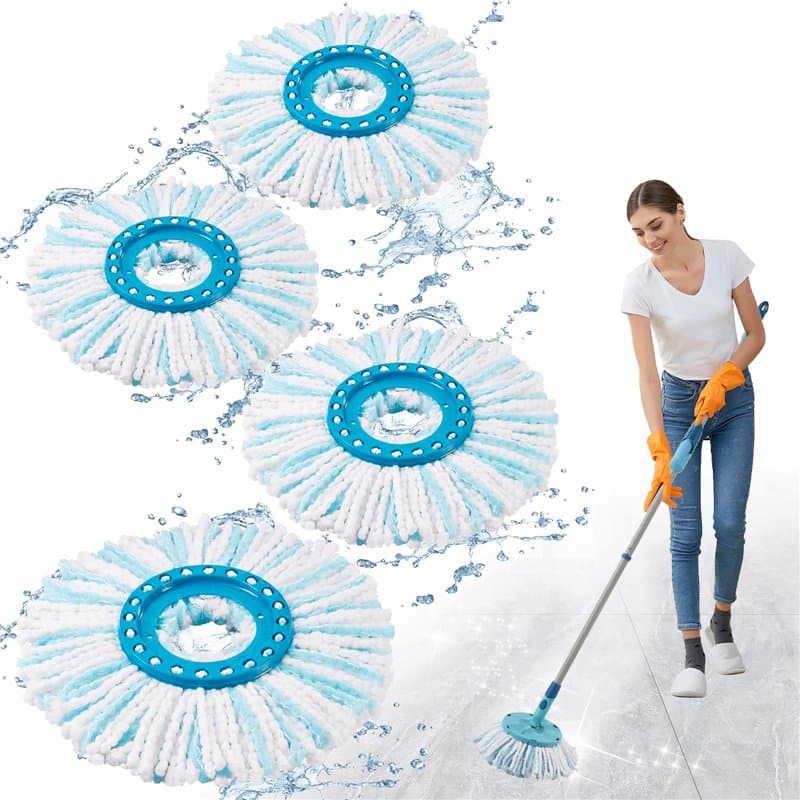 4 Pièces Têtes de Rechange Compatible avec Leifheit Clean Twist Disc Mop, Balai Serpillère Microfibre Compatible avec Leifheit S