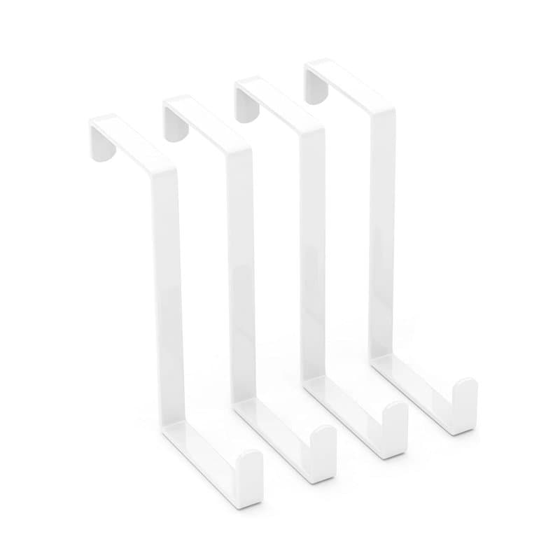 DINGFENG Porte Manteau Pour Porte,4 Pièces Blanc Accroche Porte 2-3 Cm(Épaisseur de la porte) X14cm Patere Porte Manteau Mural S