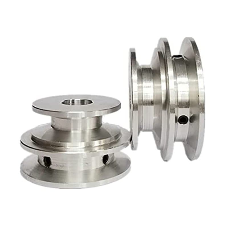 Poulie à double rainure en alliage d'aluminium 50/60 mm 8–20 mm alésage fixe pour arbre de moteur (diamètre du trou 20 mm)