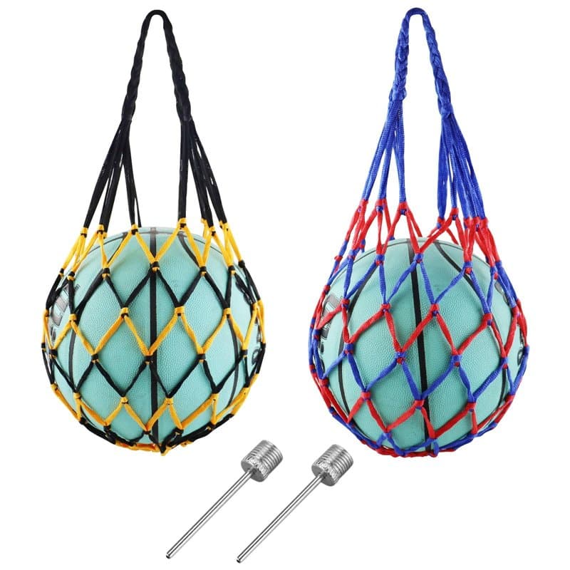 Lot de 2 filets portables pour ballon de football, basket-ball, basketball, basket-ball, ballon de basket-ball, sac pour ballon