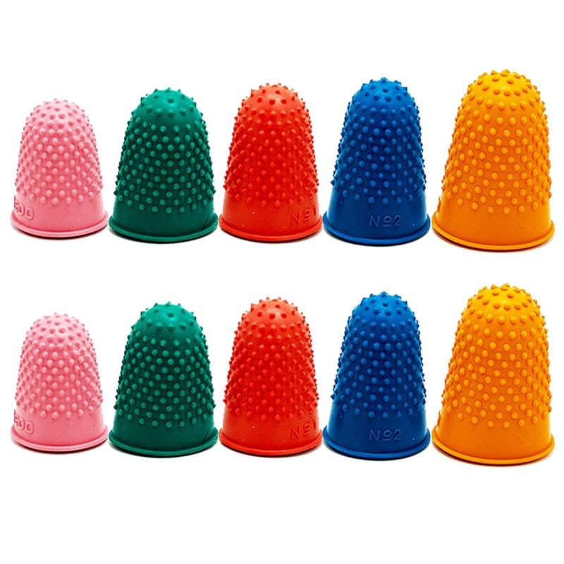 REBECASKYENS Lot de 10 dés à coudre en caoutchouc pour protéger le bout des doigts (5 tailles)