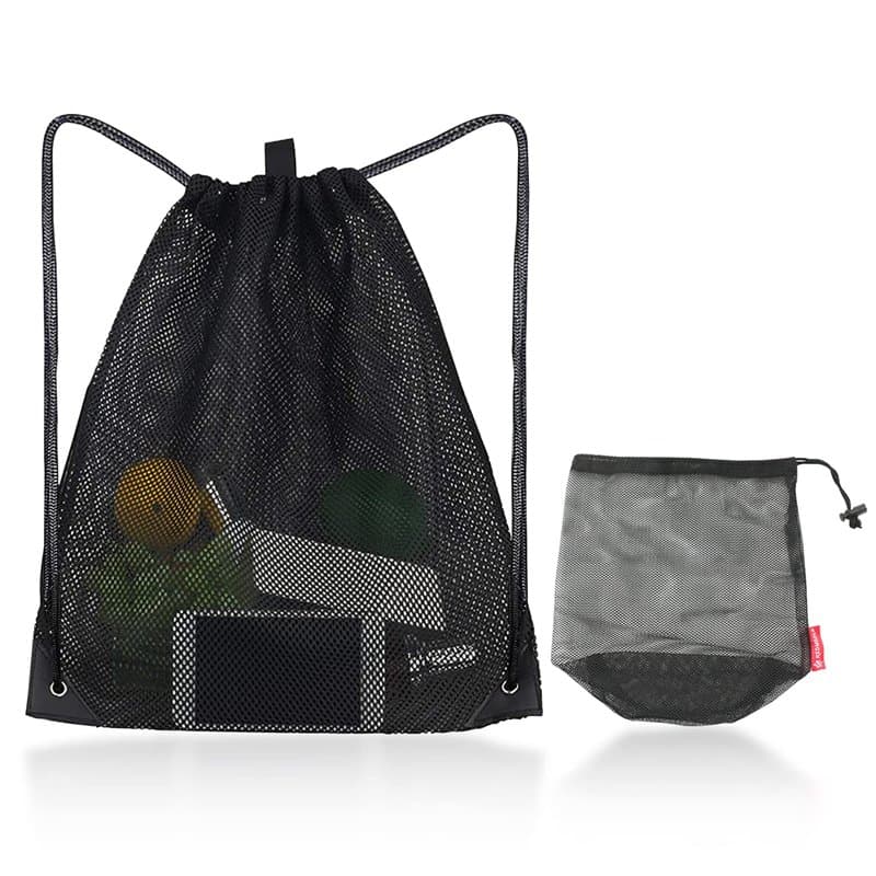 PFLYPF 1 sac à dos en maille avec cordon de serrage et 1 sac en maille avec cordon de serrage, sac à dos avec sangle réglable, s