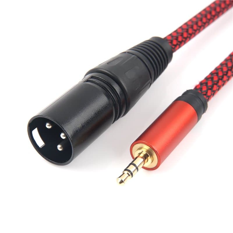 SiYear Jack mini 3,5 mm (1/8 pouce) TRS vers XLR mâle smartphone vers table de mixage stéréo câble microphone déséquilibré (10 F