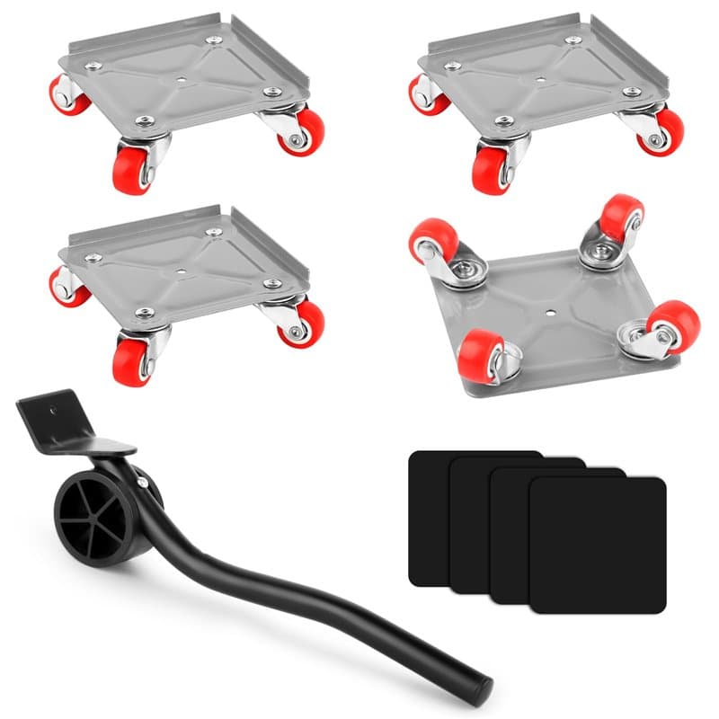 9 Pièces Leve Meuble Lourd, Deplace Meuble Kit avec 4 Roues et 1 Levier, Rotatif à 360 Degrés, Souleve Meuble, Capacité de Charg