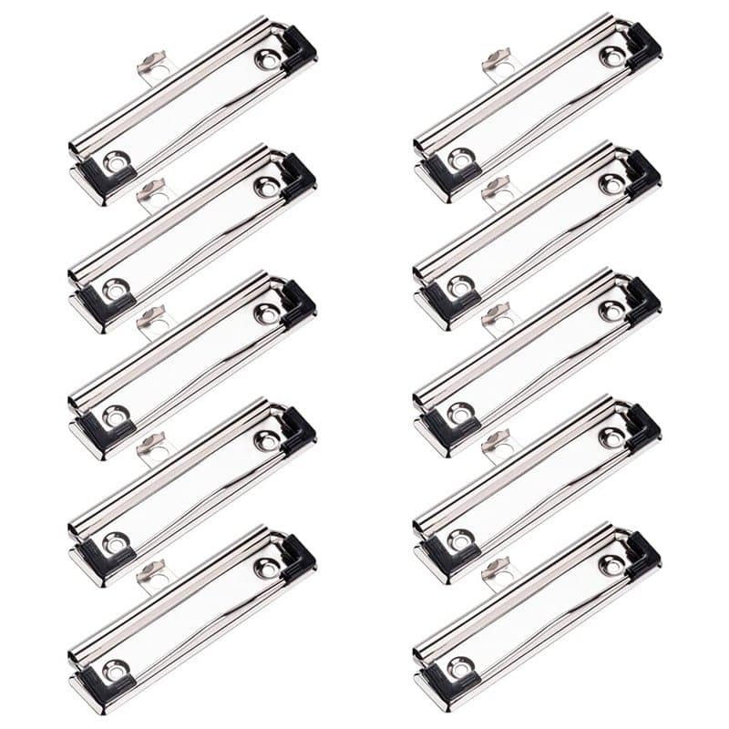 Gativs 10 Pièces Pinces MéTalliques Pince Metal Presse-Papiers Clip Pour Papier Pince Document avec Poignée en Caoutchouc et Tro