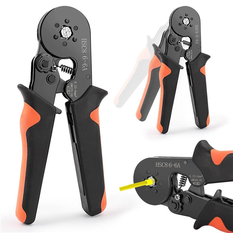 VFANDV Pince a Sertir pour Cosse Electrique isolées, Cosses Electriques a Sertir 0.25-10mm², Isolated Cliquet Line Terminal Sert