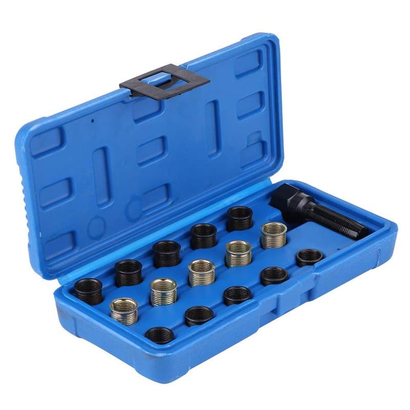 Kit Reparation Filetage Bougie 16 pièces Kit d'outils de réparation de Filetage de Bougie d'allumage, Taille du Filetage M14 x 1