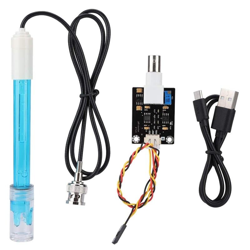 VBESTLIFE Module de capteur PH 5 V + PH Capteur Composite Test d'électrode Capteur Code avec connecteur BNC
