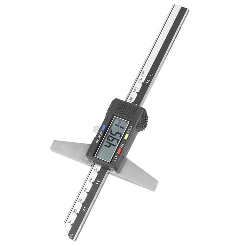 Jauge de profondeur, 0-150 mm Haute précision Numérique Acier inoxydable Numérique Profondeur Jauge à coulisse Jauges mm/pouces