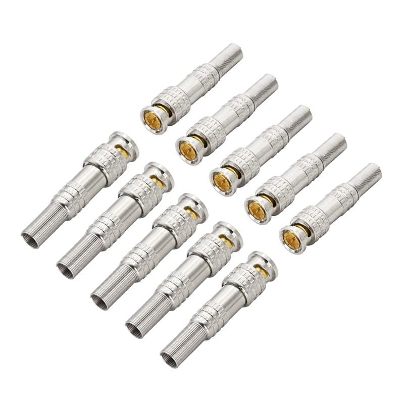 YACSEJAO Connecteurs coaxiaux mâles BNC, paquet de 10 caméras de surveillance RG59 RG6 câbles coaxiaux de transmission vidéo pri