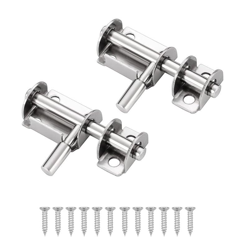 CYIOU 2 Pcs Loquet Porte Targette Acier Inoxydable Mini Verrou de Baie Coulissante Convient aux portes de jardin fenêtres entrep