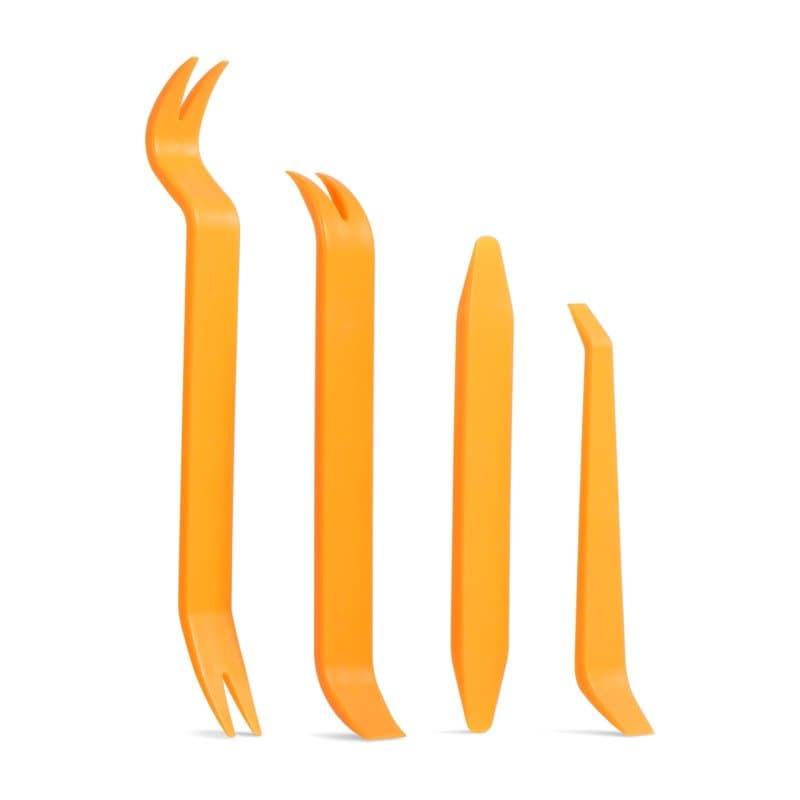Diboniur Outil Demontage Garniture Voiture, Lot de 4 Outils Plastique Dur pour Voiture Radio Audio Garniture Intérieure Dash Tab