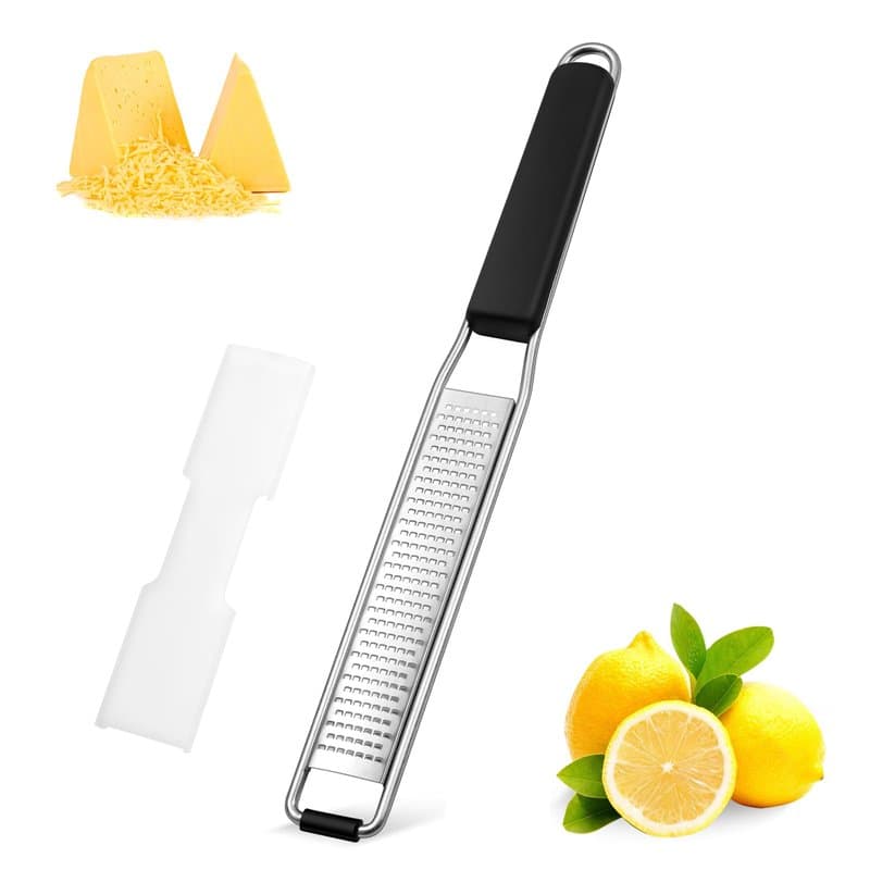 Diboniur Râpe Fromage, Zesteur pour Agrumes Parmesan Gingembre Chocolat, Râpe Alimentaire en Acier Inoxydable, avec Couvercle de