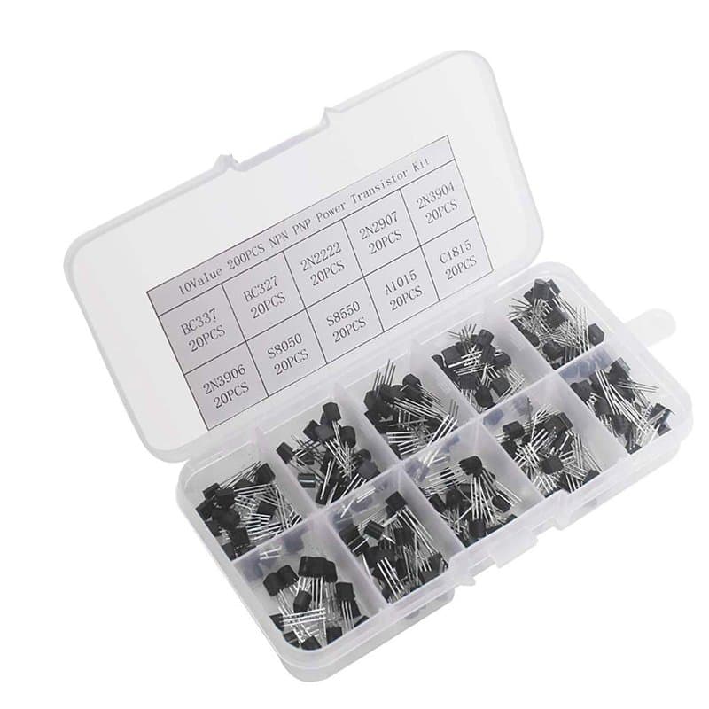 Kit de combinaison de triode de puissance NPN PNP CESFONJER 200 pièces, triode à insertion directe TO-92, modèle : BC337, BC327,