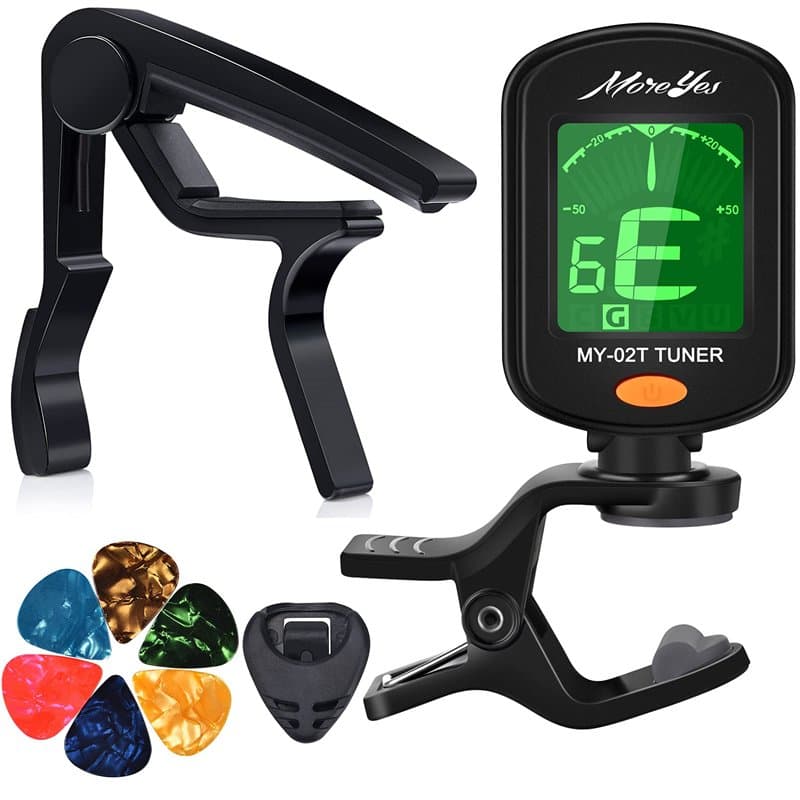 Accordeur pour chromatique, guitare, basse, violon, ukulélé inclus Capo Tuner