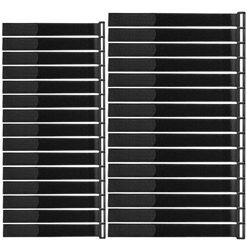 FULARR 30Pcs Sangles Câble, Attaches Câbles Set, Sangles Serre-Câbles, Réutilisables Sangles à Crochet et Boucle, Organisateur R