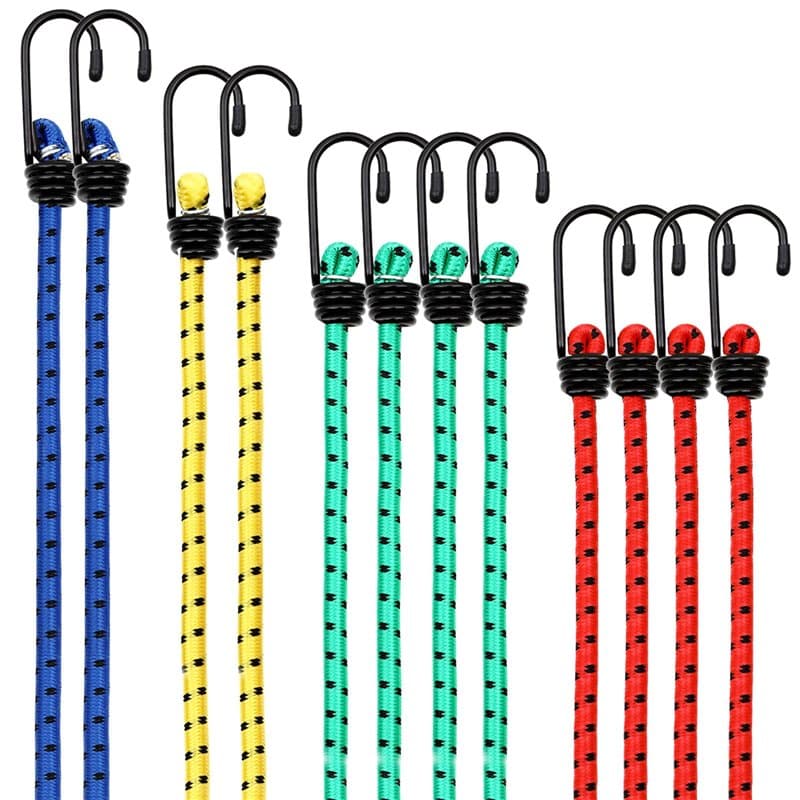 Avesteir Lot de 12 Pièces Tendeurs Elastique avec Crochets, Tendeur Elastique, Corde Elastique, Sangle Elastique, Cordon Elastiq