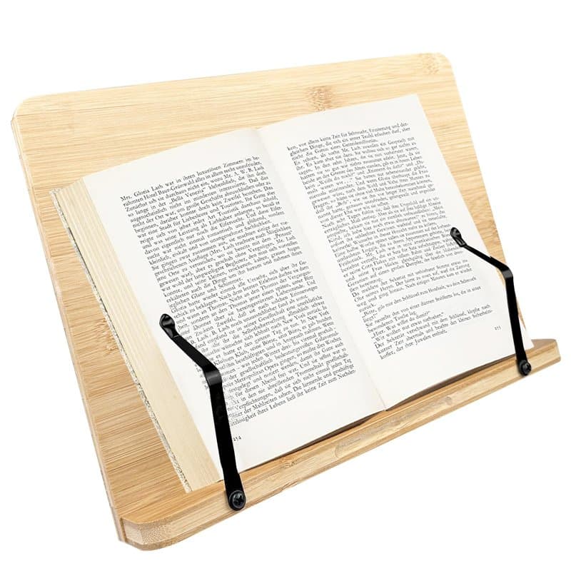 Lectorias support livre, porte livre Pliable, repose livre en Bambou, Réglable porte-livre, lutrin de lecture, pupitre de lectur