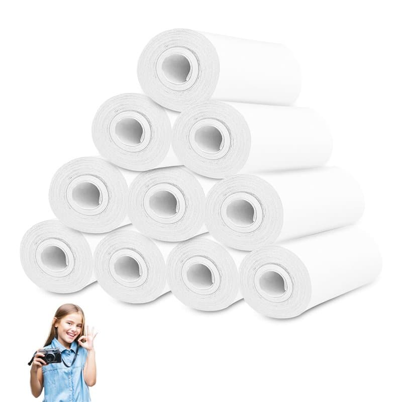 Lectorias 10 Rouleaux tpe, rouleau appareil photo enfant, papier thermique, Bobine carte bancaire, pour calculatrices à impressi