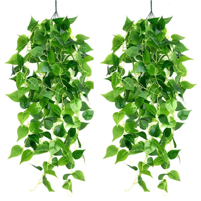 Newaner 2pièce Plantes Suspendues Artificielles, Simulation de Plantes Suspendue 100cm Plante Artificielle Exterieur Lierre pour
