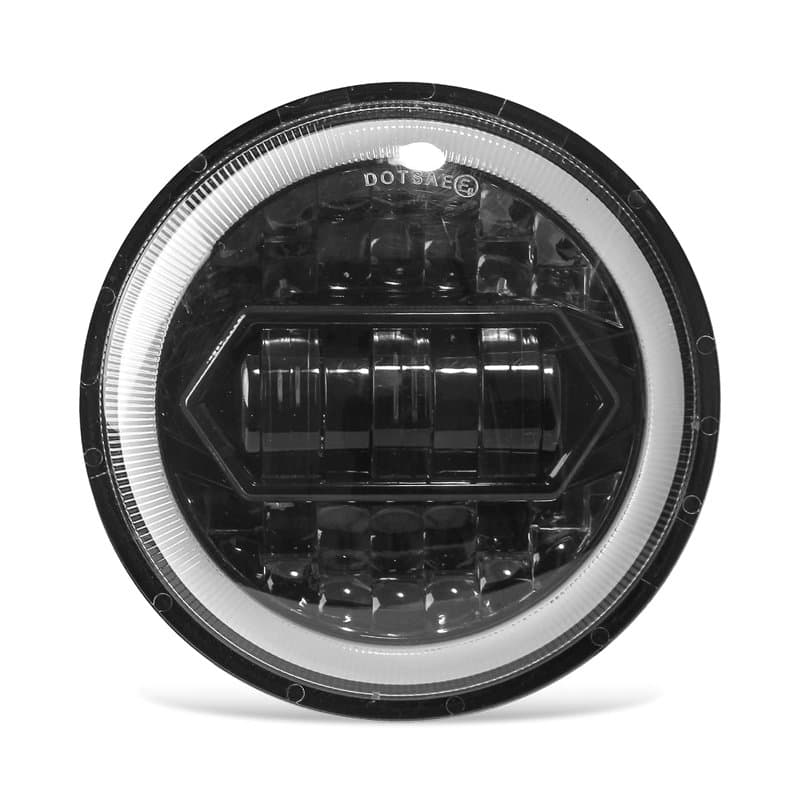Optique de moto ronde 5,75 "pouces phares de moto à LED Chip 200W 20000LM 6000K / 3000K faisceau de croisement 9-30V HI LO optiq