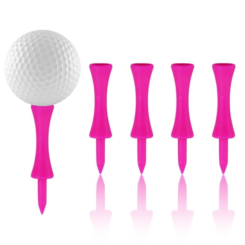 Lot de 100 Tee de Golf en Plastique, Rose Tee Golf Plastique 57mm