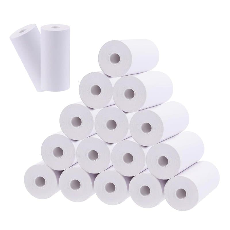 Lot de 15 rouleaux de papier thermique pour appareil photo d'enfant, 57 x 30 mm, blanc, papier thermique pour imprimante d'enfan