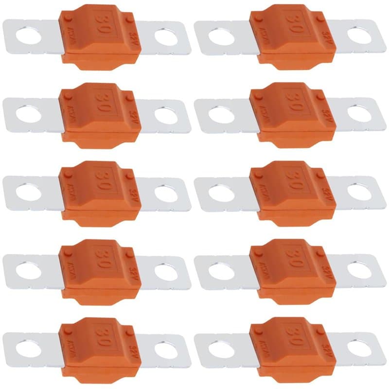 10 Pcs Fusible Midi à Courant Elevé,Fusible Midi 30A,Fusible boulonné,Lot de Fusible Voiture pour Voitures,Camions,Bus,Véhicules