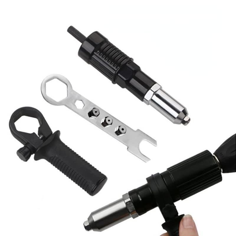 YWHWLX Outil d'insertion de riveteuse électrique, adaptateur de tête de pistolet à rivet pour perceuse sans fil, écrou électriqu