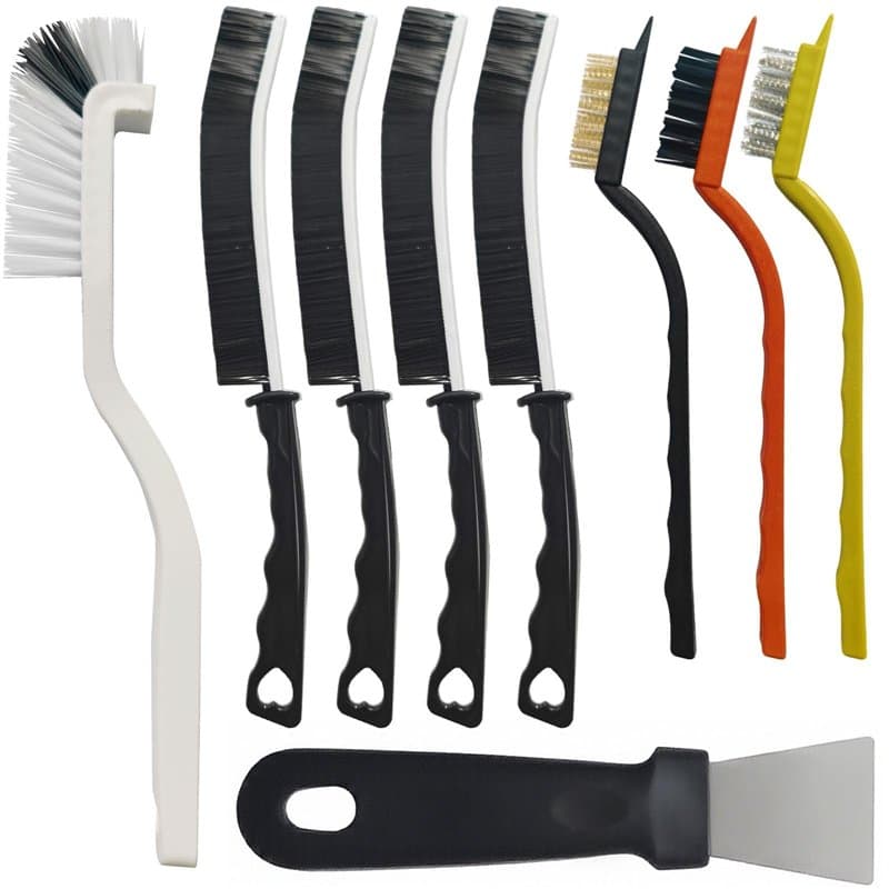 IBOPUXIU Brosse de Nettoyage des Interstices 9 pièces, Brosse Nettoyage Salle de Bain, Brosse Joint Carrelage pour Rainure Fenet