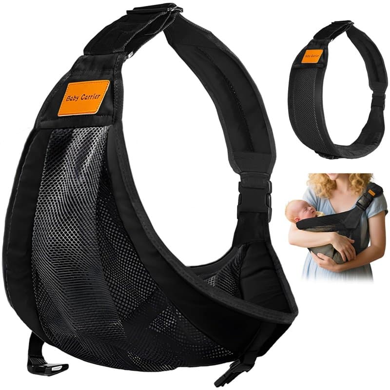 IBOPUXIU LatéRale Porte Bebe, Porte Bebe Hanche Respirante, RéGlable Et Enveloppante Pour Nouveau-néS, Echarpe De Portage Bebe P