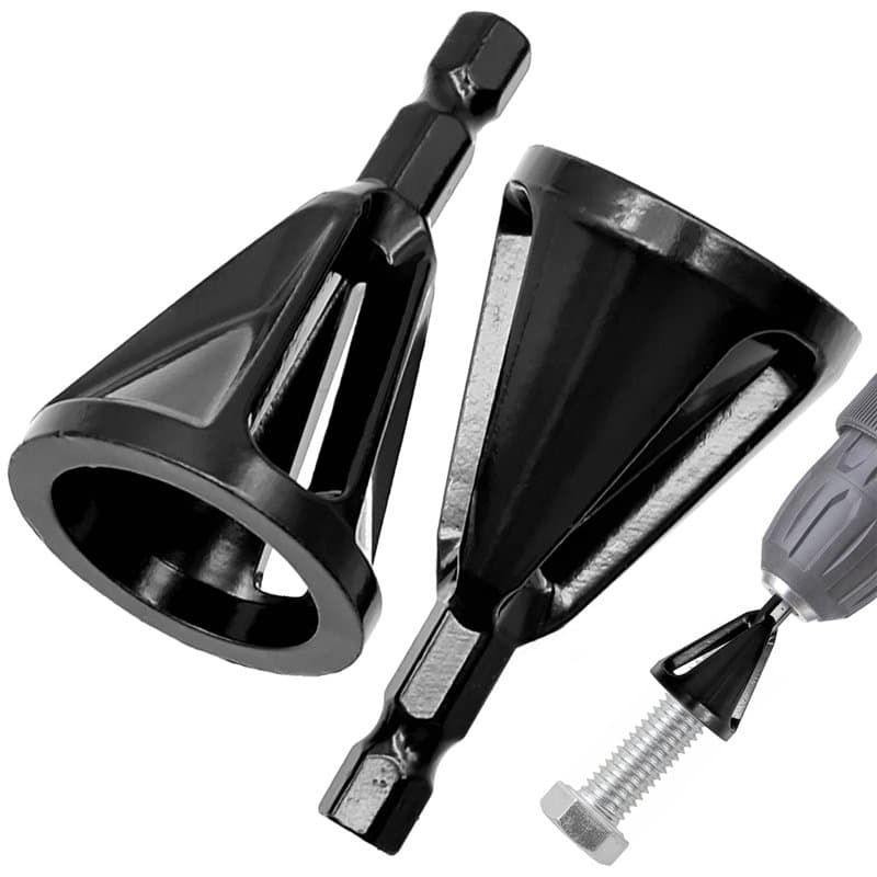 INHEMING Lot de 2 Outil d'ébavurage Externe pour Perceuse, Outil à Chanfreiner en Acier Inoxydable, Convient aux Boulons de Tail