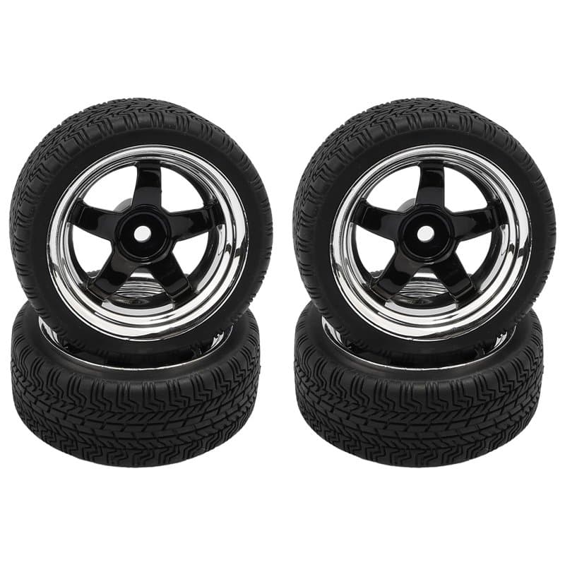 Pxyelec Lot de 4 pneus noirs à l'échelle 1/10 pour voiture de course HSP HPI