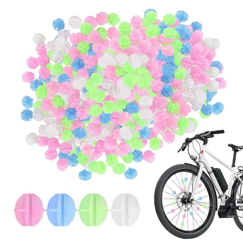 KSBBHDS Lot de 3 paquets de perles lumineuses pour vélo, perles en plastique, accessoires de décoration de sport, accessoires de