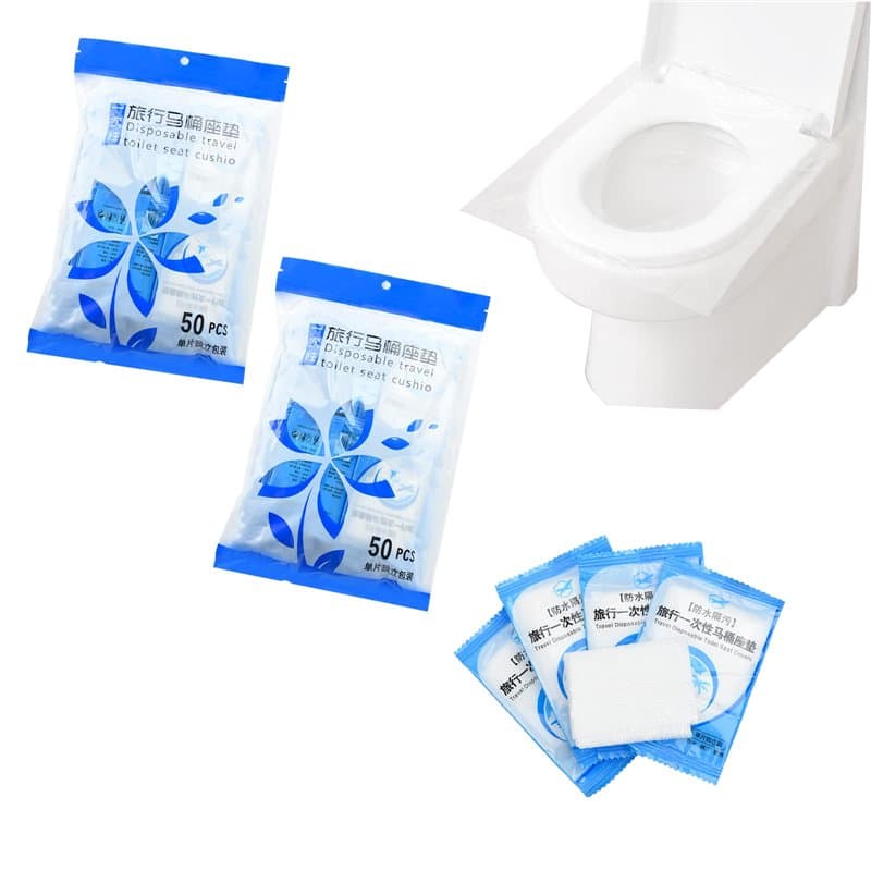 Coriver Lot de 100 Housses de siège de Toilette jetables, Emballage Individuel Housse de siège de Pot antibactérien portative Ho