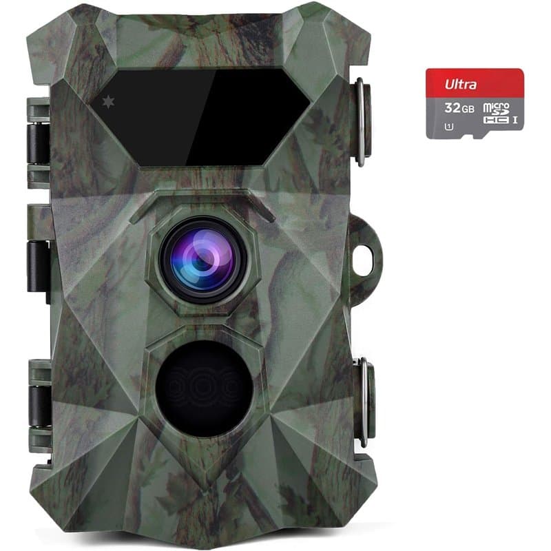COOLIFE Caméra de Chasse 4K 48MP Vision Nocturne 35m Vitesse de Déclenchement 0.1s Infrarouge 46 pcs Low Glow IR LEDs Nocturne a