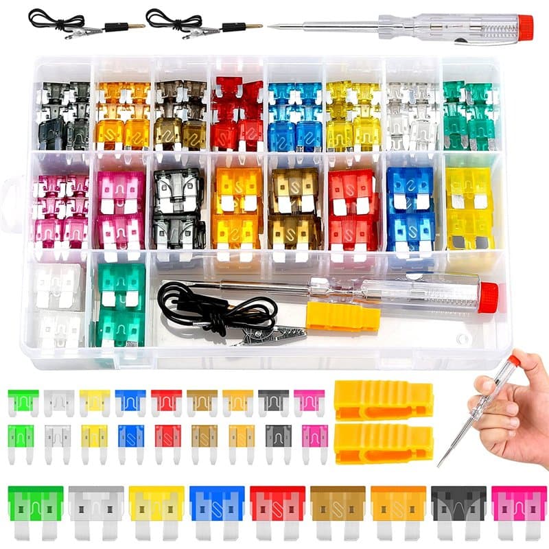 Assortiment de 306 fusibles à lame standard et mini et profil bas Mini-2 A 5 A 7,5 A 10 A 15 A 20 A 25 A 30 A 35 A avec extracte