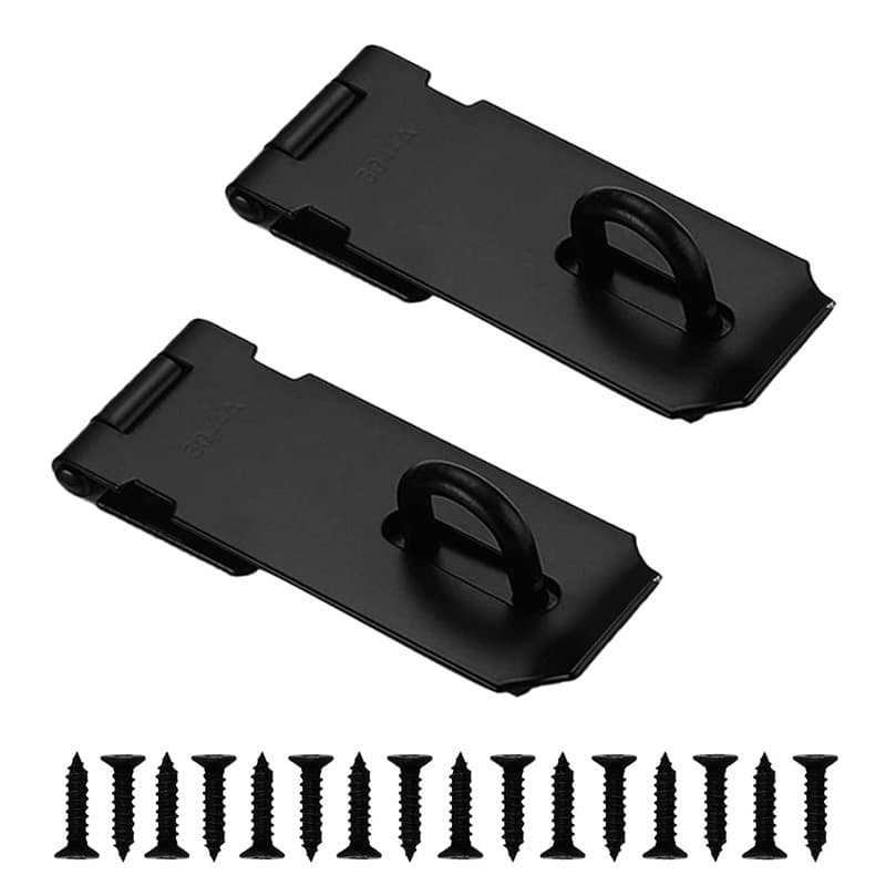 Porte Cadenas,2 Pièces Loquet pour Porte Verrou de Fermoir Moraillon Avec Vis,Verrou de Portail,Cadenas Agrafe 4 Pouces, Finitio