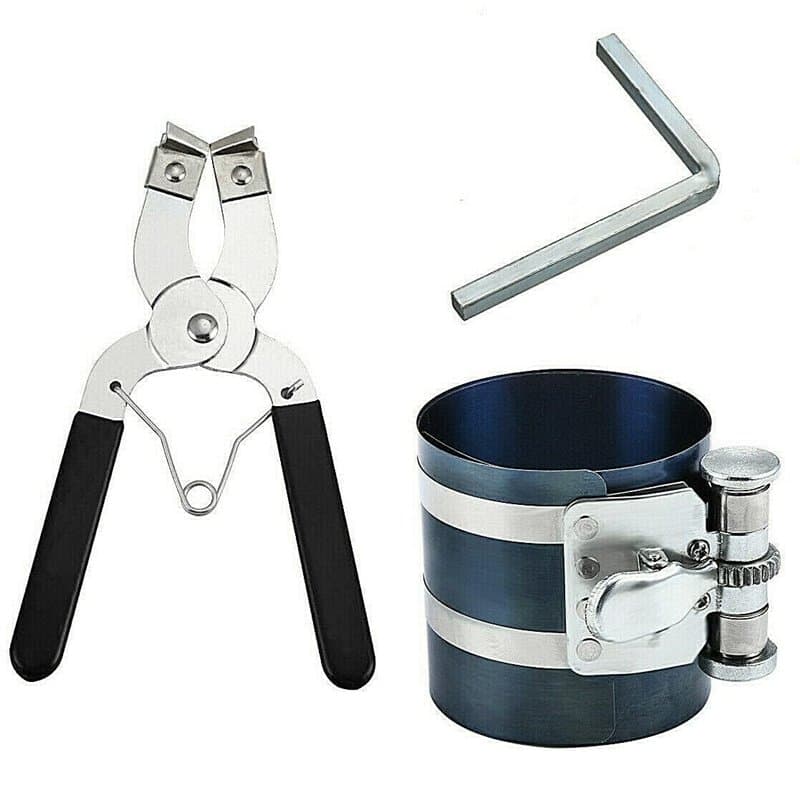 Compresseur de segment de piston 50-125 mm en acier inoxydable avec pince et anneau de piston