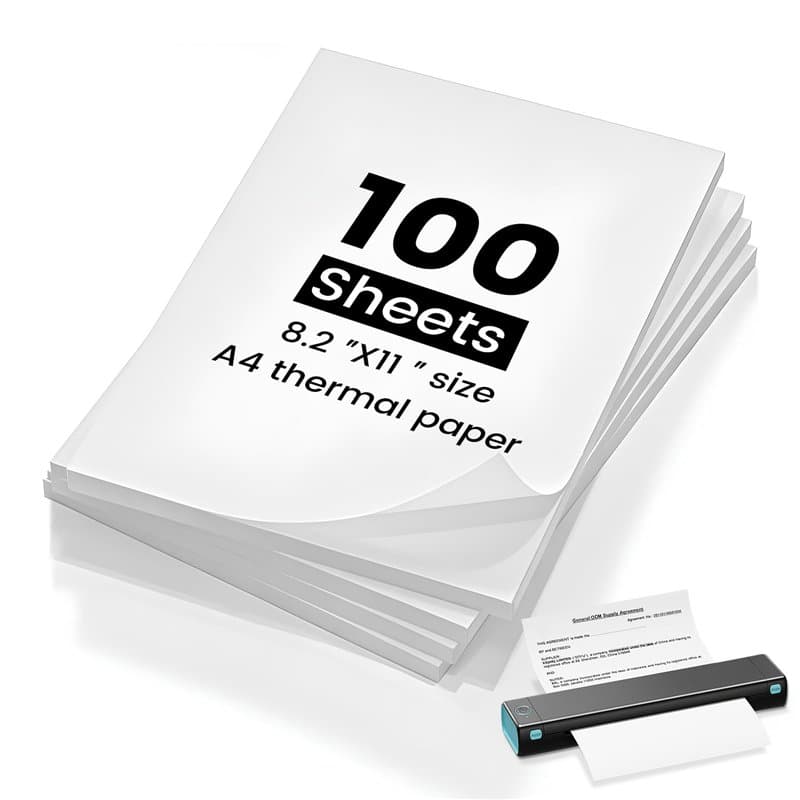 (100 feuilles) Papier thermique A4, compatible avec la plupart des imprimantes thermiques A4, sans BPA, séchage rapide, papier p