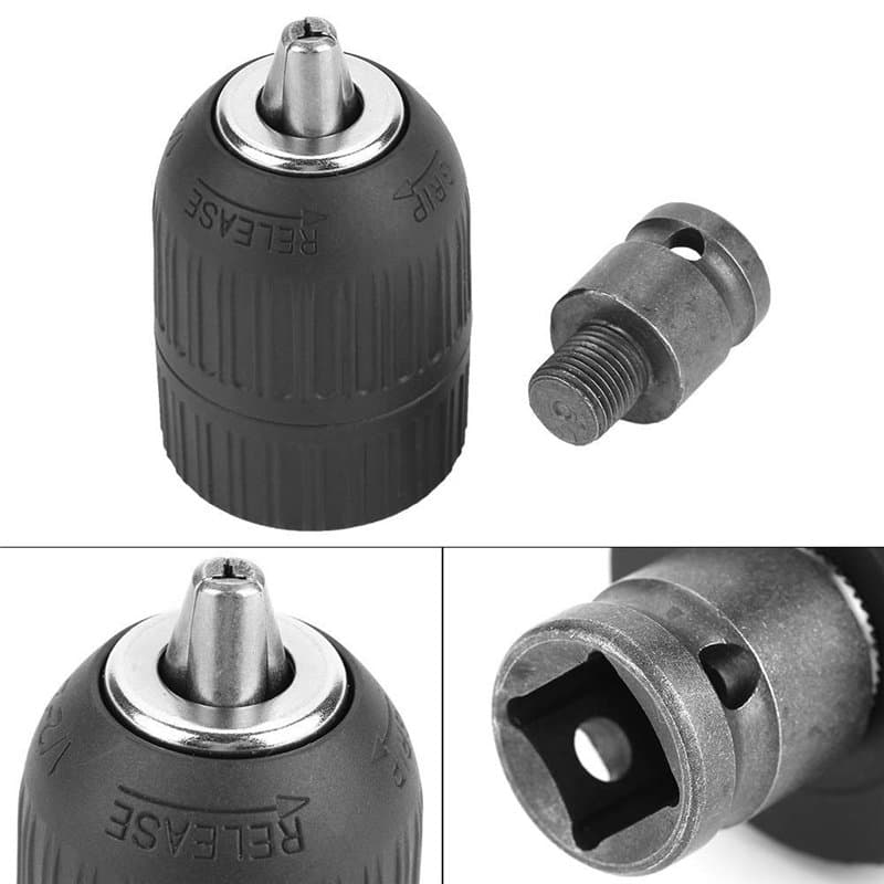 Nikou Clé à Choc Mandrin Perceuse, mandrin visseuse Mandrin sans clé 2-13mm, 1/2 "-20UNF avec adaptateur de mandrin 1/2", pour c