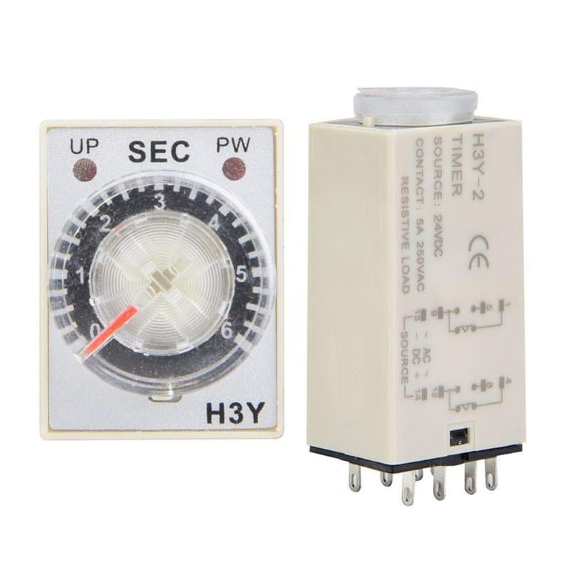 DC 24V H3Y-2 Relais temporisé DC Retardateur à 8 Broches Commutateur de contrôle du Temps 6S