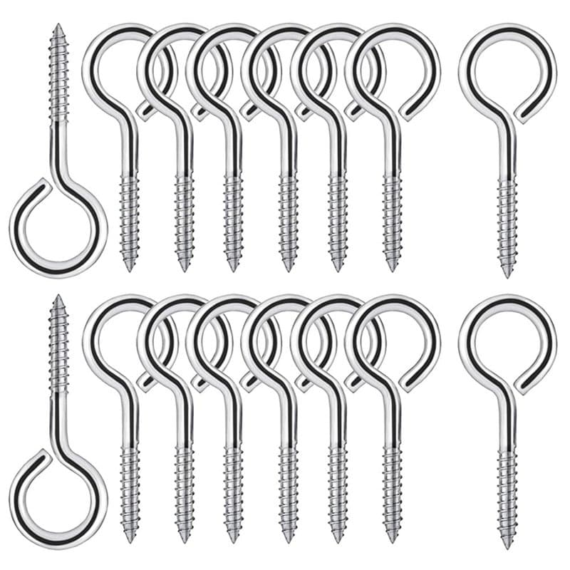 25 Pièces M4 Piton à Visser en Acier Inoxydable 304 - Vis Mouton Oeil Rond Auto Taraudeuse à Anneau - Crochets à Oeil Boulon à Œ