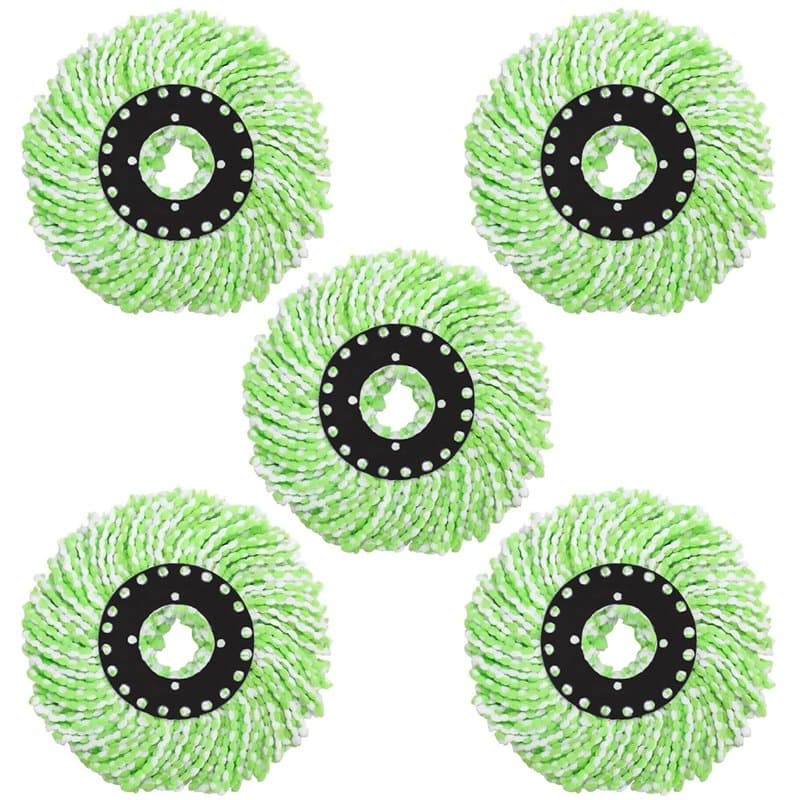 Têtes Microfibre Balai Rond Têtes Mop Tête de Vadrouille Rechange Tête de Balai à Franges,Suuwwn Têtes de Recharge de Vadrouille
