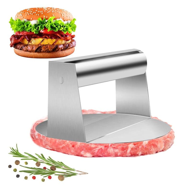 MXTIMWAN Presse à Burger, Presse à Hamburger Smash Burger Press Acier Inoxydable, 5,5 Pouces Presse Steak Haché Antiadhésif pour